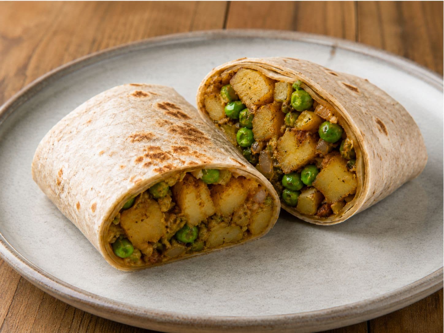 Spiced Samosa Burrito with Crispy Jalapeños & Fresh Mango Salsa